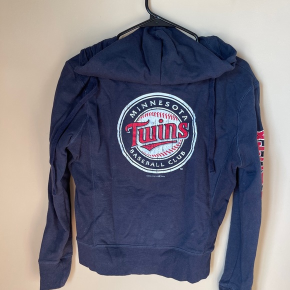 Navy Blue Rhinestone Minnesota Twins Zip Up - Picture 3 of 5